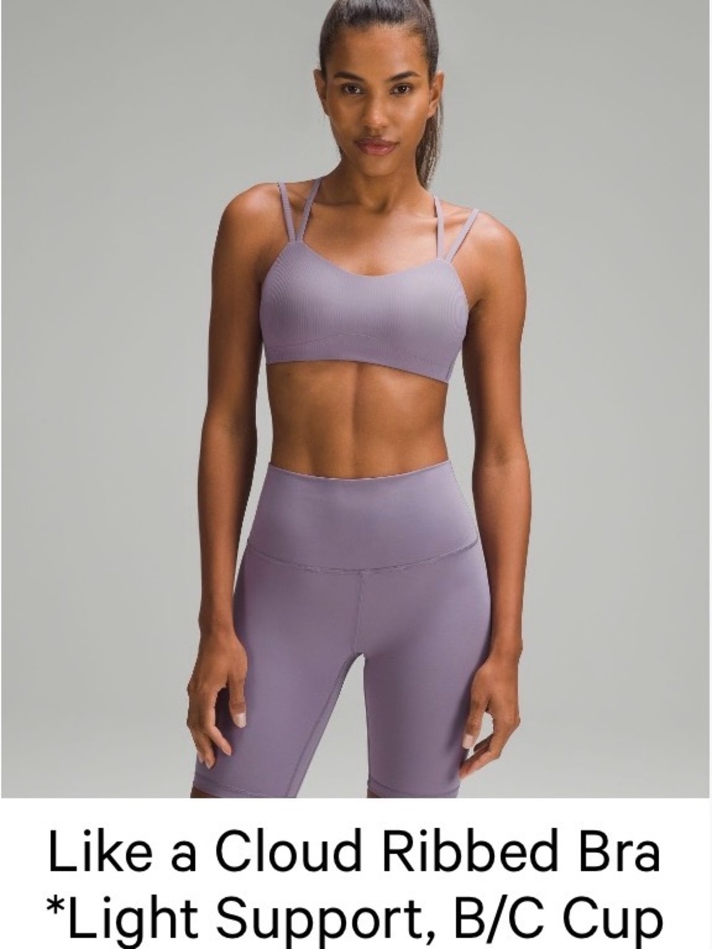 Like a Cloud Ribbed Bra - Light Purple size 12